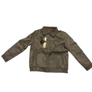 NWT BV Italian Luxury Suede Bomber Jacket Grey XL